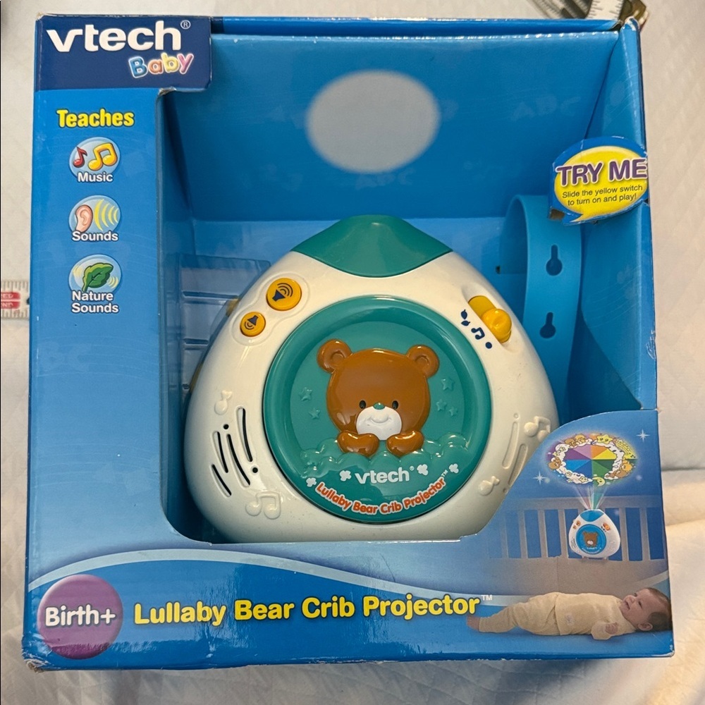 vtech Lullaby Bear Crib Projector - Green and White